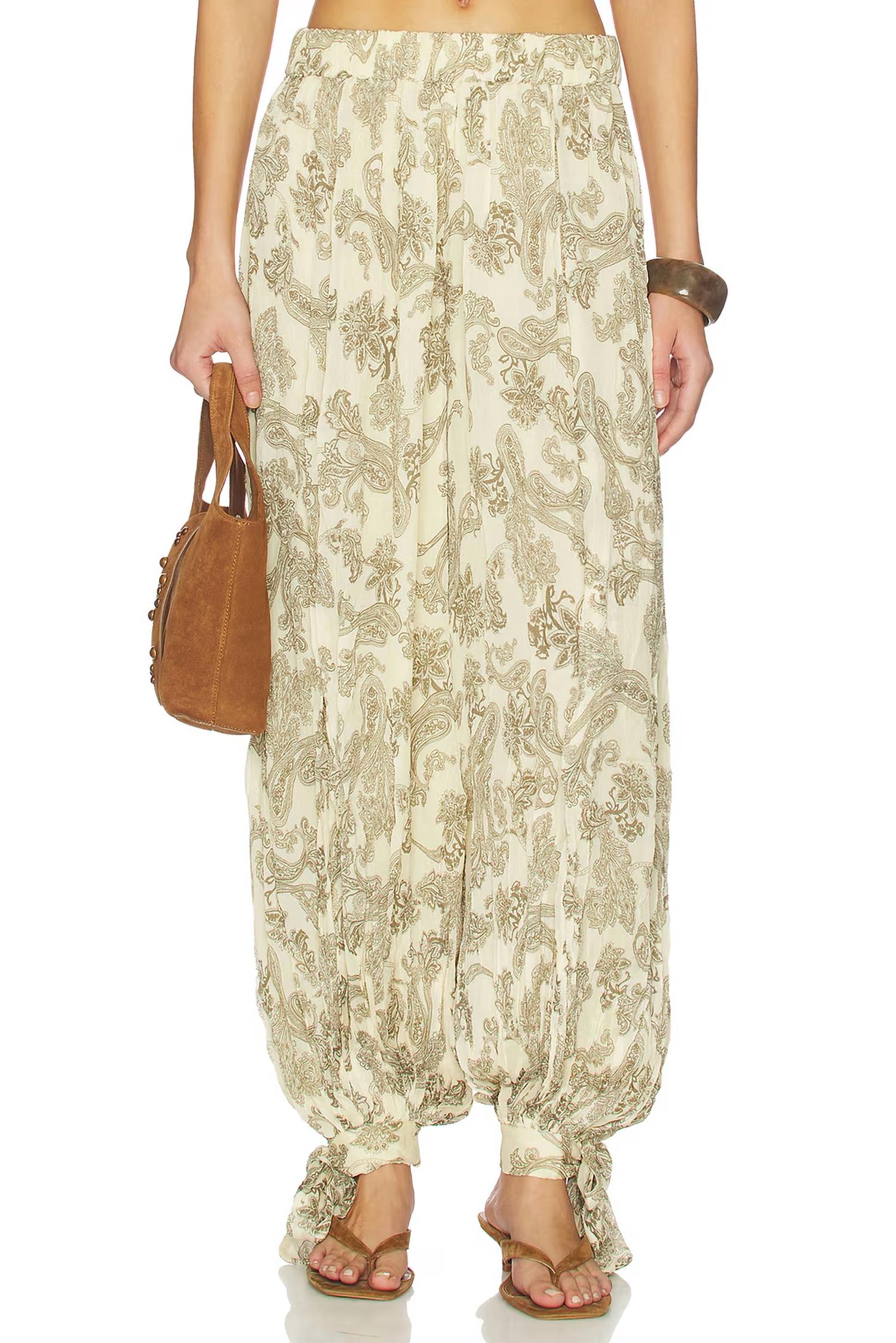Hemant & Nandita - Ruffle Top And Harem Pant Set