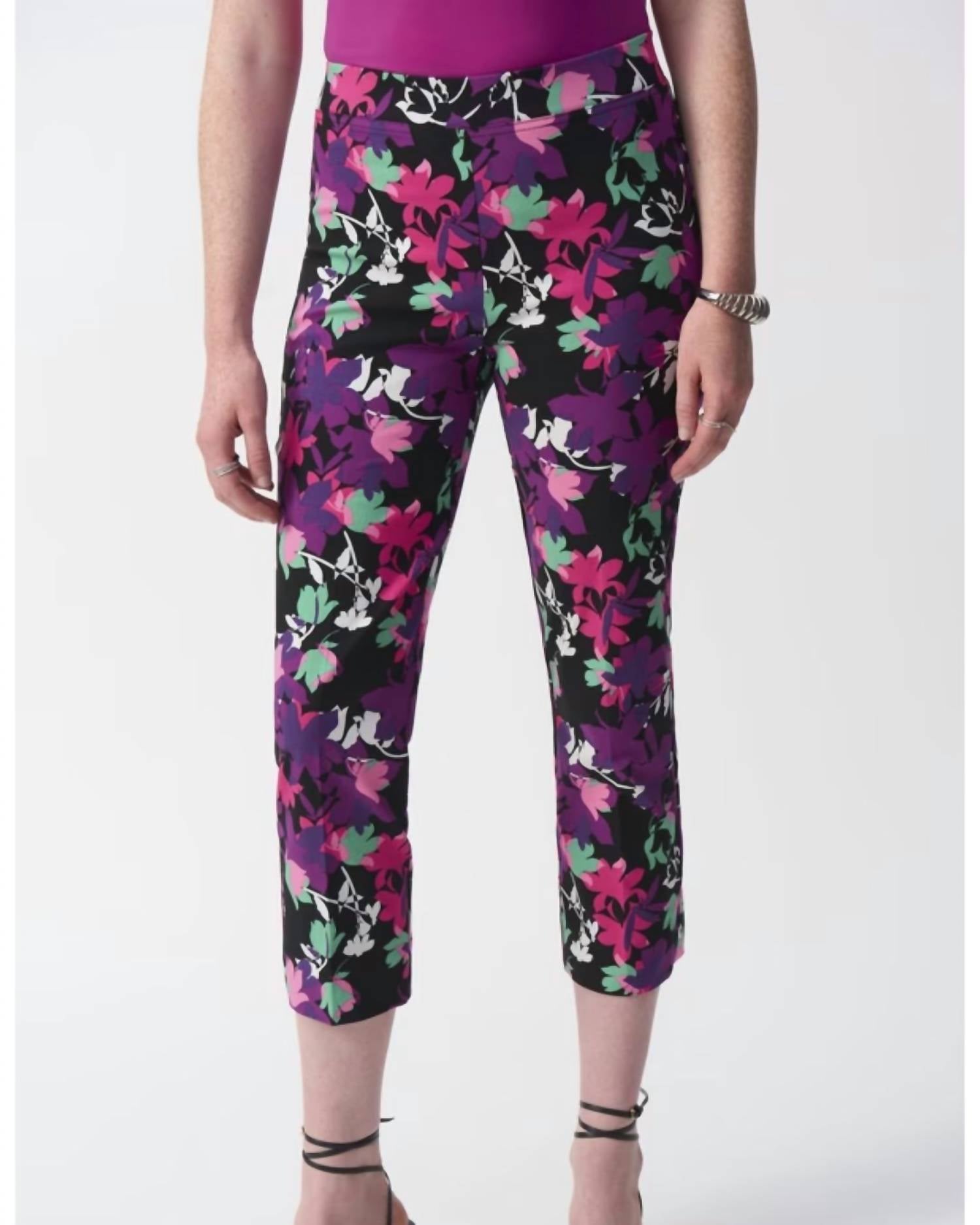 Joseph Ribkoff - Floral Print Cropped Pants