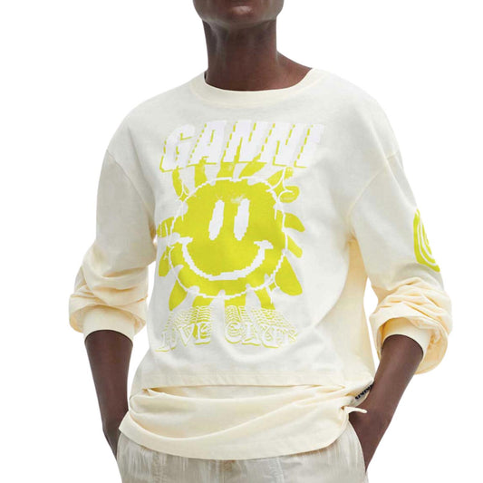 Ganni - SUN LONG SLEEVE GRAPHIC TEE