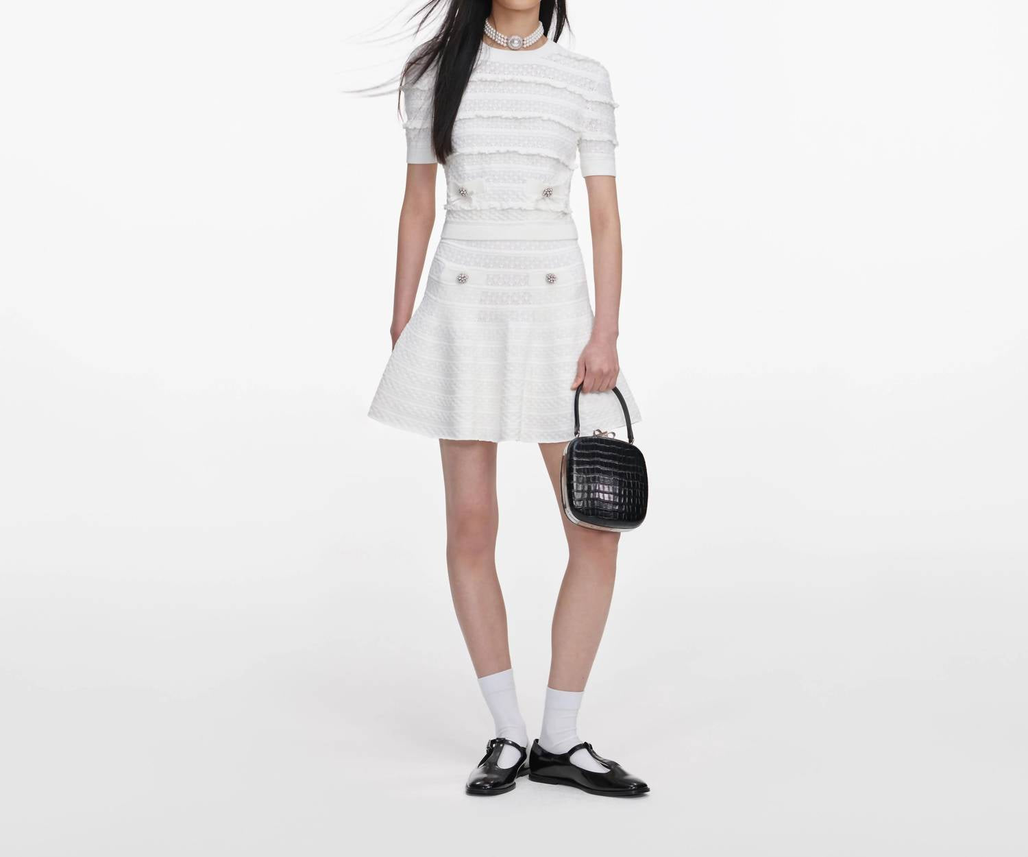 Self-Portrait - Pointelle Knit Top
