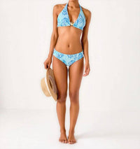 Lilly Pulitzer Ketos Bikini Top in blue - women's swimwear - detail view