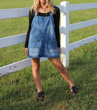 Sweetkama - Backroad Denim Overall Mini Dress