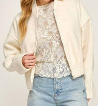 Miss Love - Soft Touch Textured Bomber Jacket