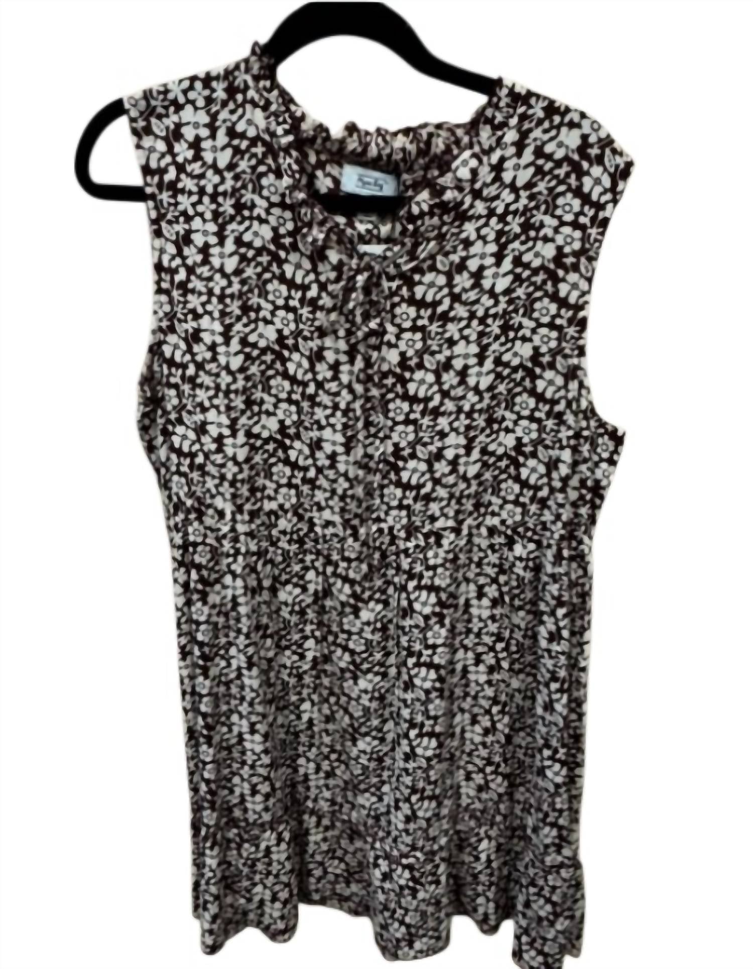 Myra Women's Floral Mini Dress in brown cream - women's dress