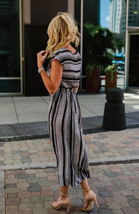 Danielle Striped V-Neck Dress