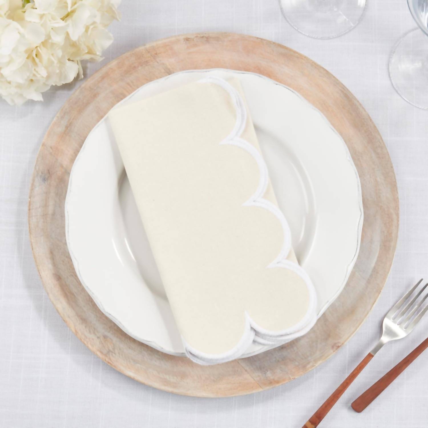 Saro Lifestyle - Scallop Cotton Napkins
