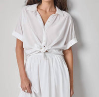 Lilla P - Elbow Sleeve Button Down Shirt