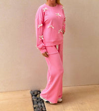 Eesome - Long Sleeve Bow Set Top