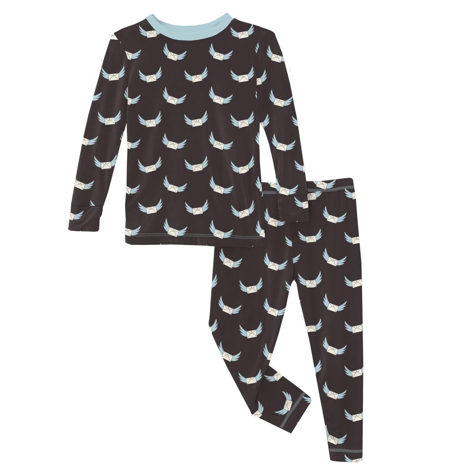 Kickee - Kid's Bamboo Print Long Sleeve Pajama Set