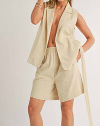 Sage The Label - Sunlit Open Front Blazer Vest