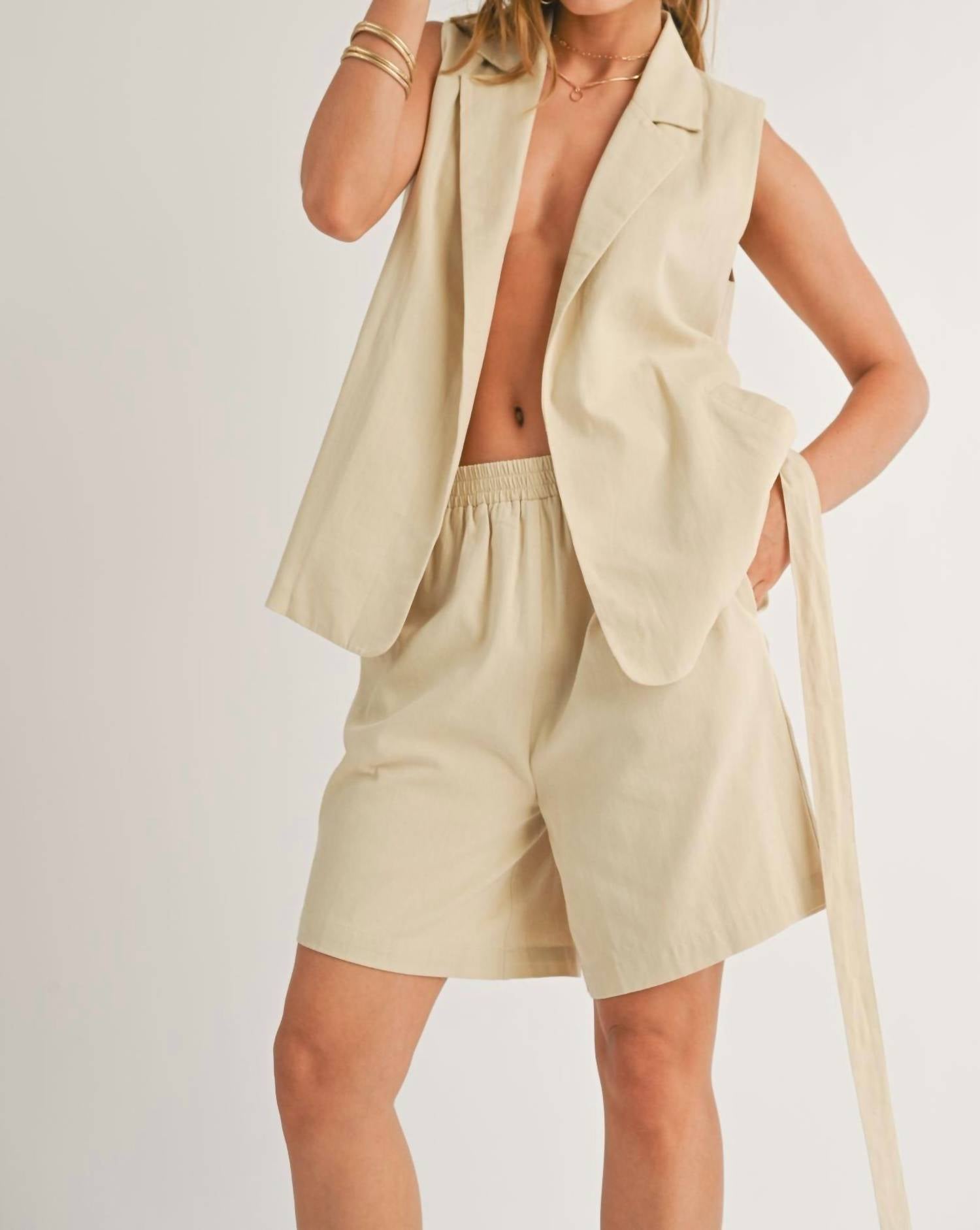 Sage The Label - Sunlit Open Front Blazer Vest
