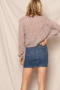 En Creme - Long Sleeve Knit Sweater Top