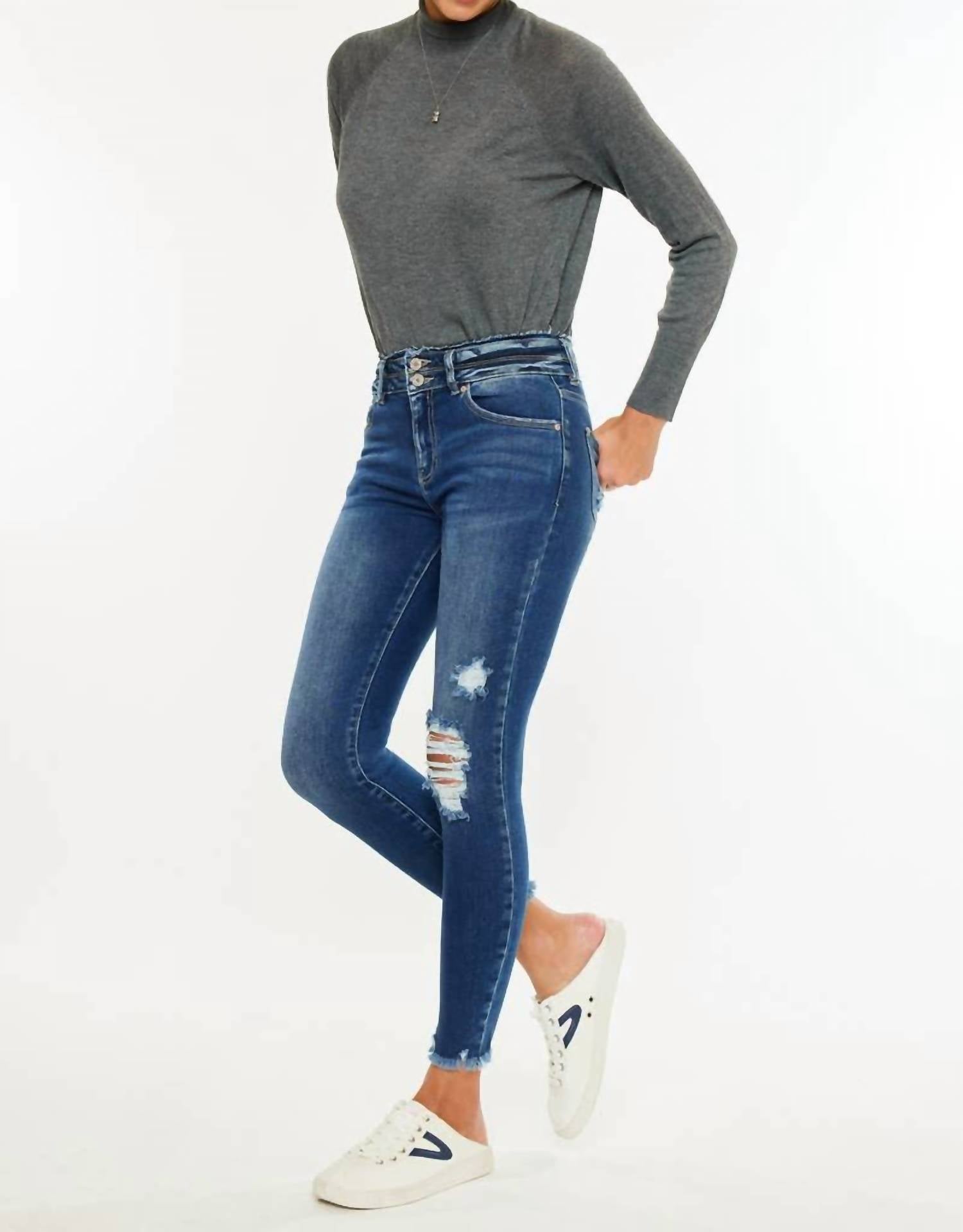 Kancan - High Rise Double Button Skinnies