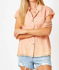 Mystree - Flutter Sleeve Shirt Top