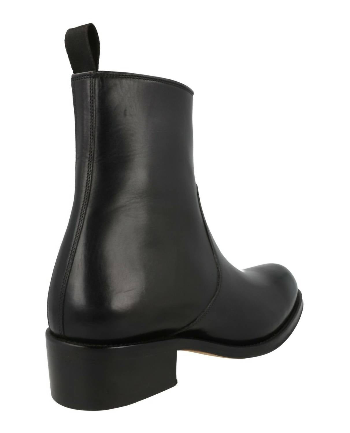 Brioni Women's Vitello Roma Leather Boots in black - women's shoe - alternate view