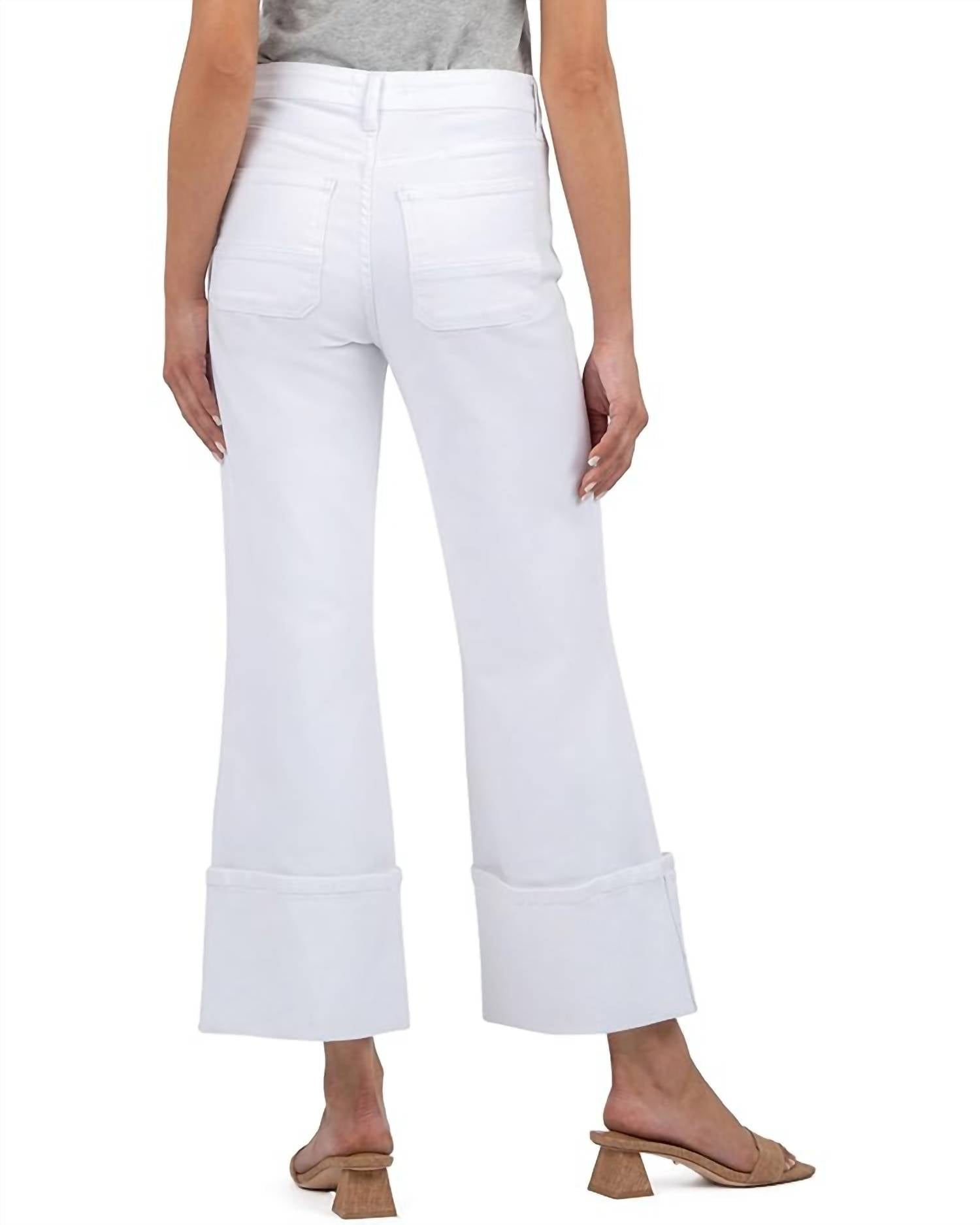 Kut From The Kloth - Charlotte High Rise Fab Ab Wide Leg-roll Up Jean