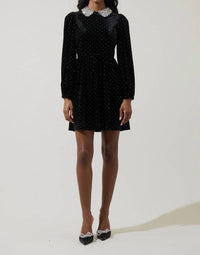 Sugarlips - Esteller Velvet Polka Dot Mini Dress