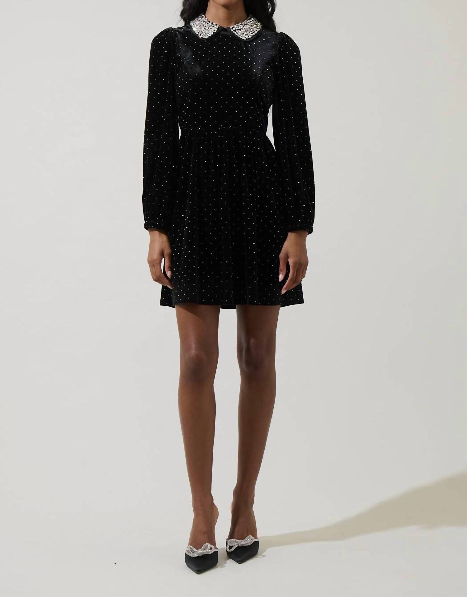 Sugarlips - Esteller Velvet Polka Dot Mini Dress