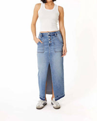 Level99 - Carol Exposed Button Maxi Skirt