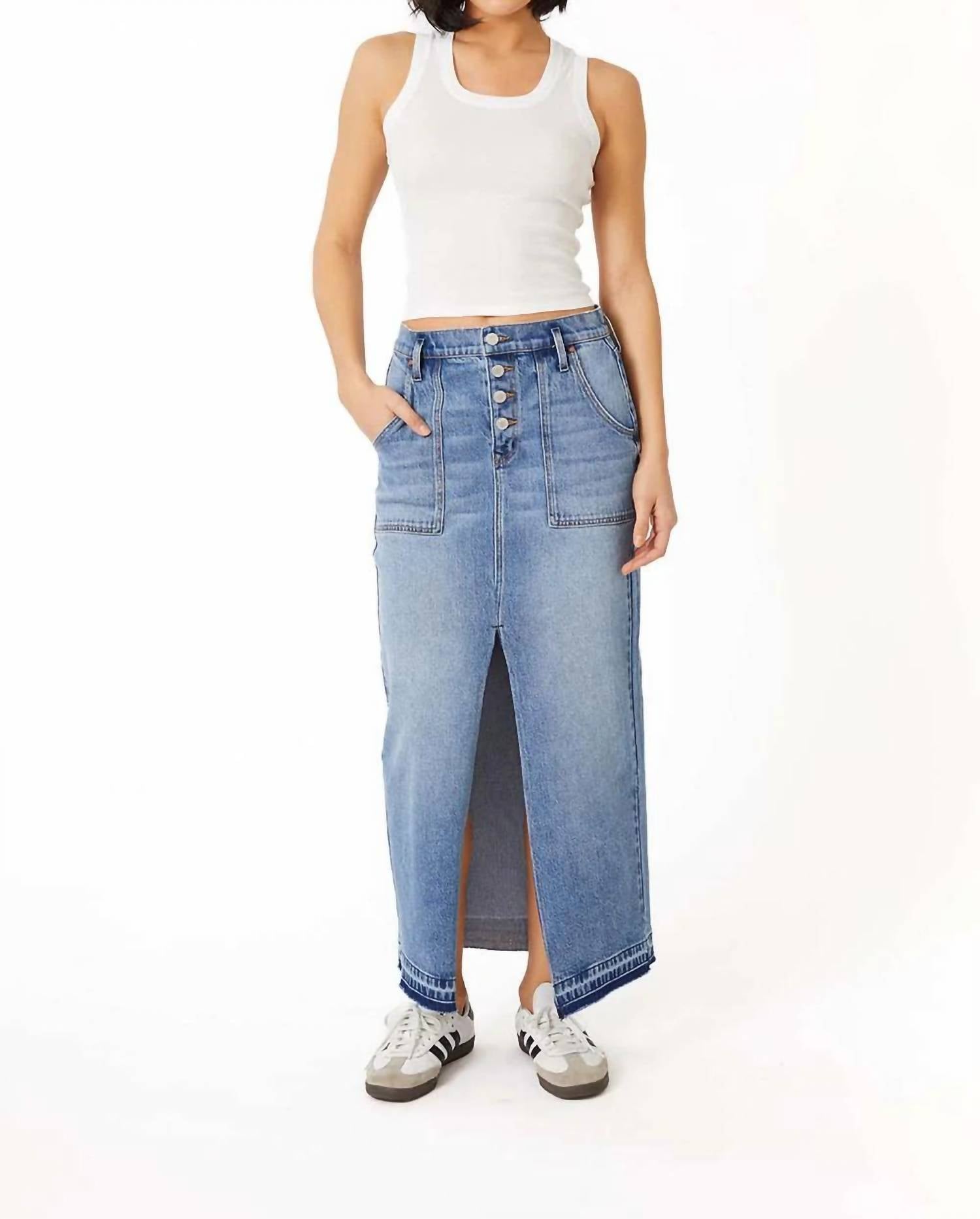 Level99 - Carol Exposed Button Maxi Skirt