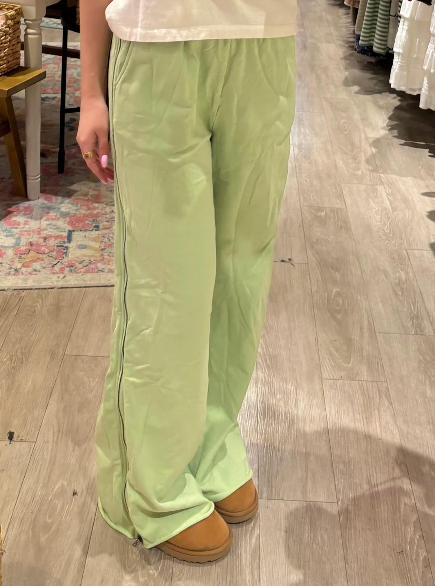 Papermoon - Zipper Wide Leg Sweatpants