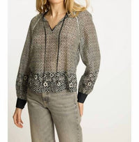 CABALLERO Sophie Top in indigo dot 1 - women's long sleeve top