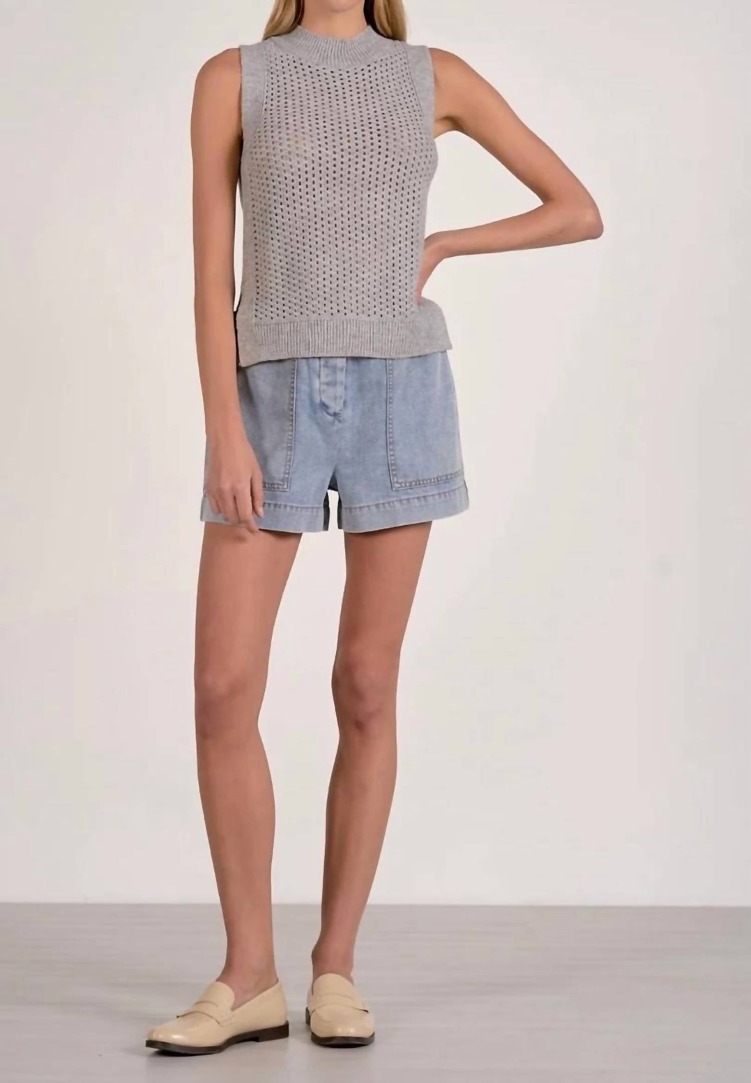 Elan - Luna Neck Knit Tank Top