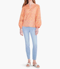 Nic + Zoe Susanna Swan Rays Top in orange multi - women's blouse - view 4