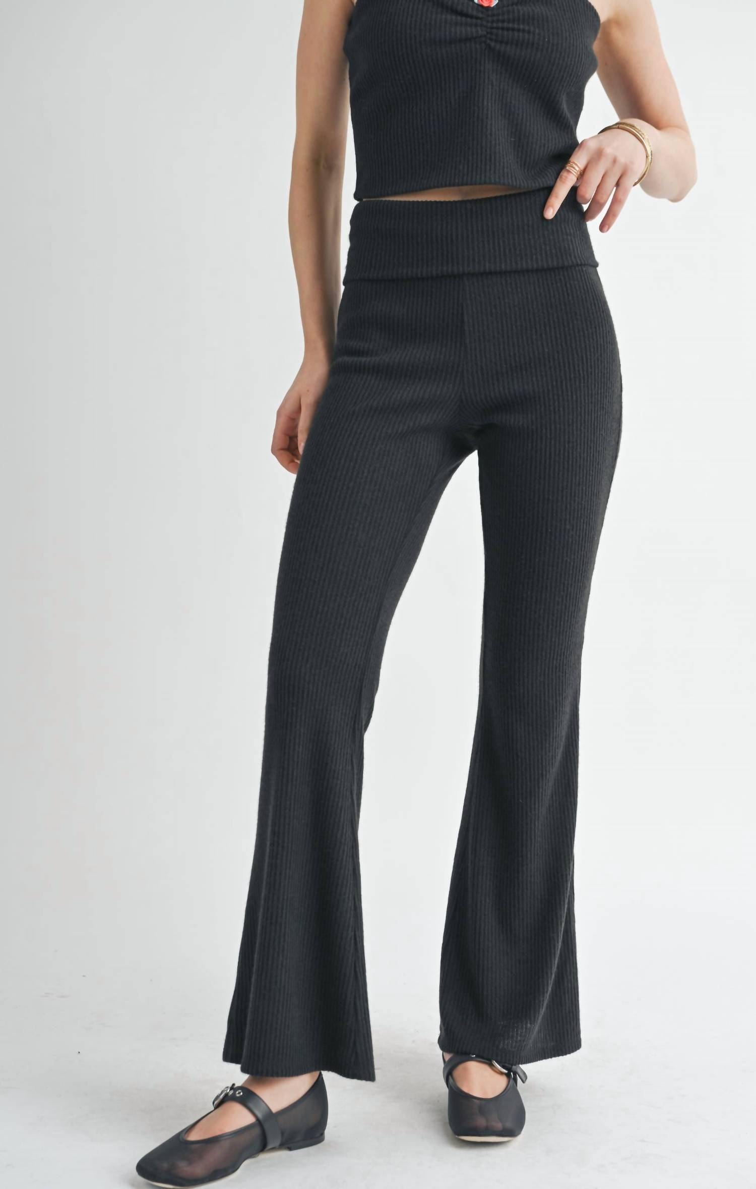 Sage The Label - Good For Her Folded Waist Flare Pants