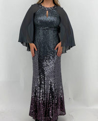 Ignite Evenings - Sequined Dress With Cape