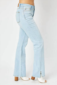 Judy Blue - Mid Rise Slit Hem Bootcut Jeans