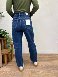 VERVET BY FLYING MONKEY High Rise Barrel Jeans in dark wash - women's jeans - alternate view
