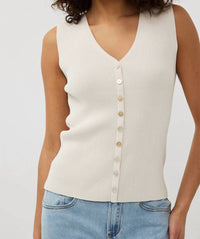 Esqualo - Women's Sleeveless V Neck Top