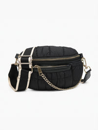 Jen & Co. - Women's Mabel Quilted Nylon Belt Bag With Guitar Strap