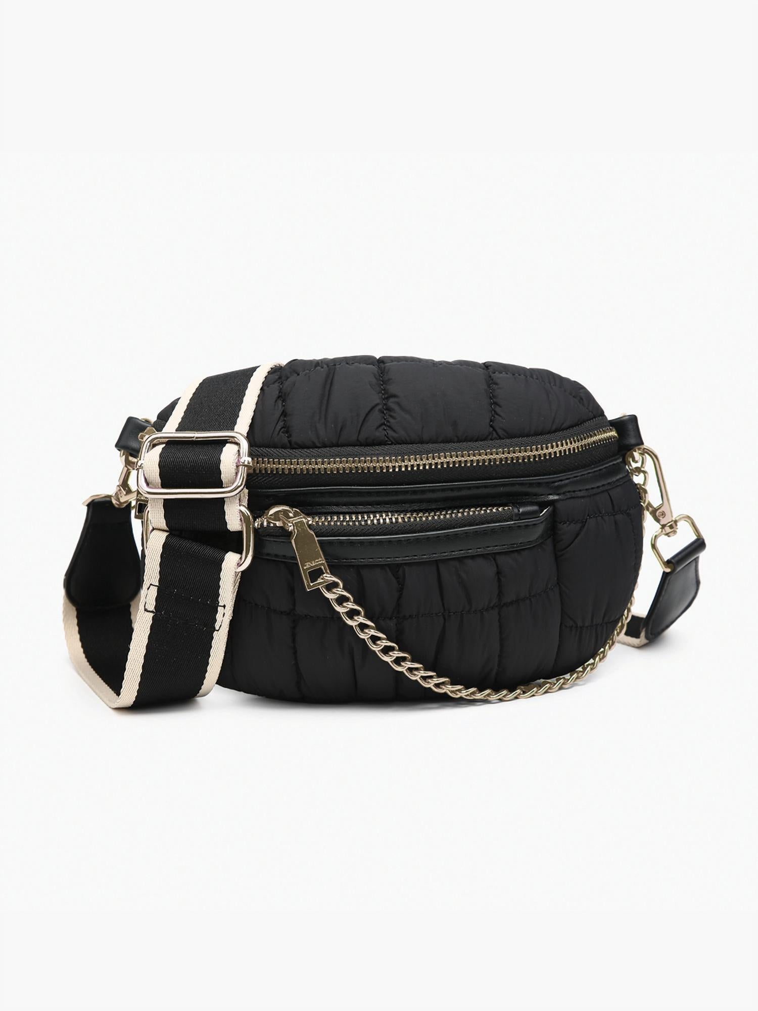 Jen & Co. - Women's Mabel Quilted Nylon Belt Bag With Guitar Strap