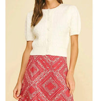 Pinch - Cable Knit Short Sleeve Cardigan