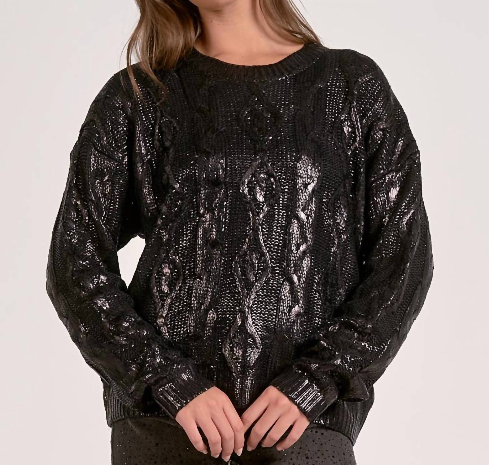 Elan - Coated Cable Knit Sweater