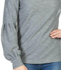 Papillon - Ribbed High Neck Puff Sleeve Sweater