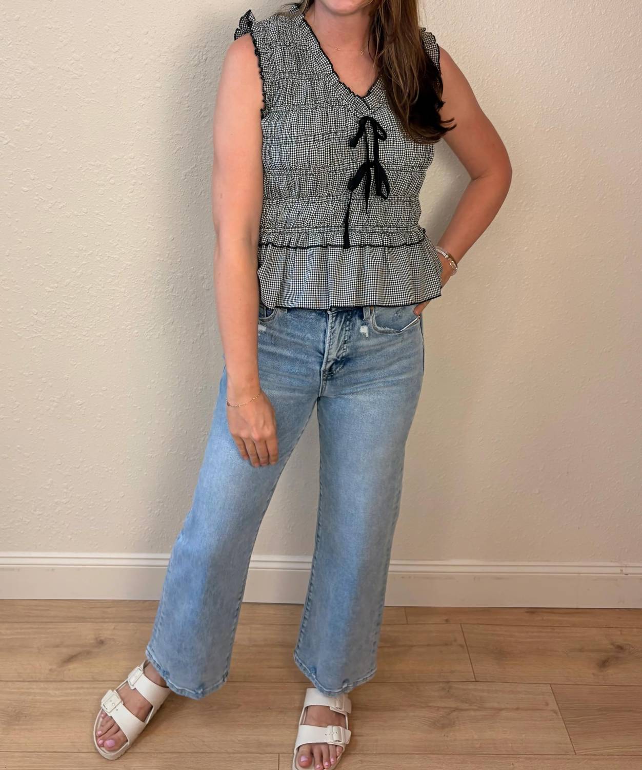 Staccato - Sydney Gingham Peplum Top