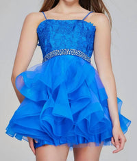 Jovani - Short Beaded Cocktail Dress
