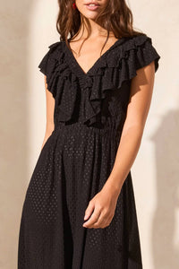Tribal - Ruffle Shoulders Fashion Dress