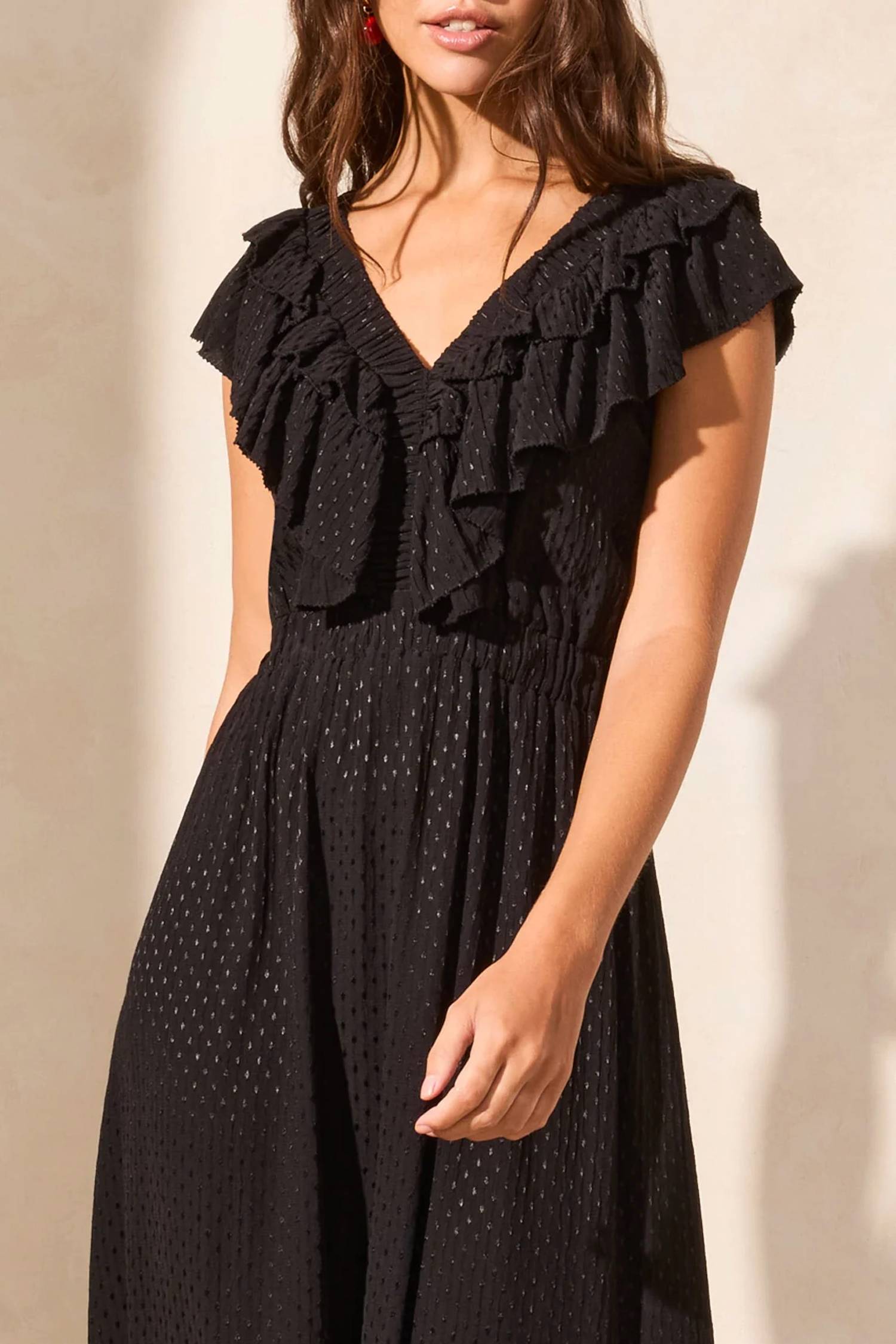 Tribal - Ruffle Shoulders Fashion Dress