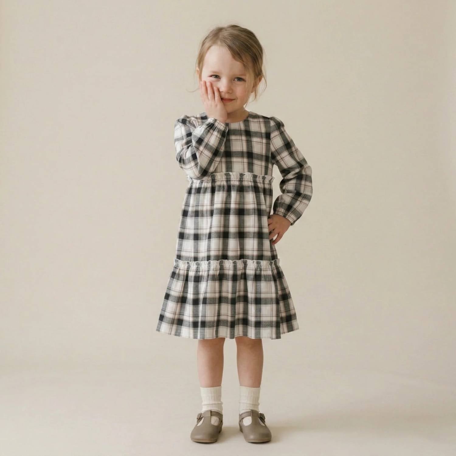 Makemake Organics - Long Sleeve Tiered Dress