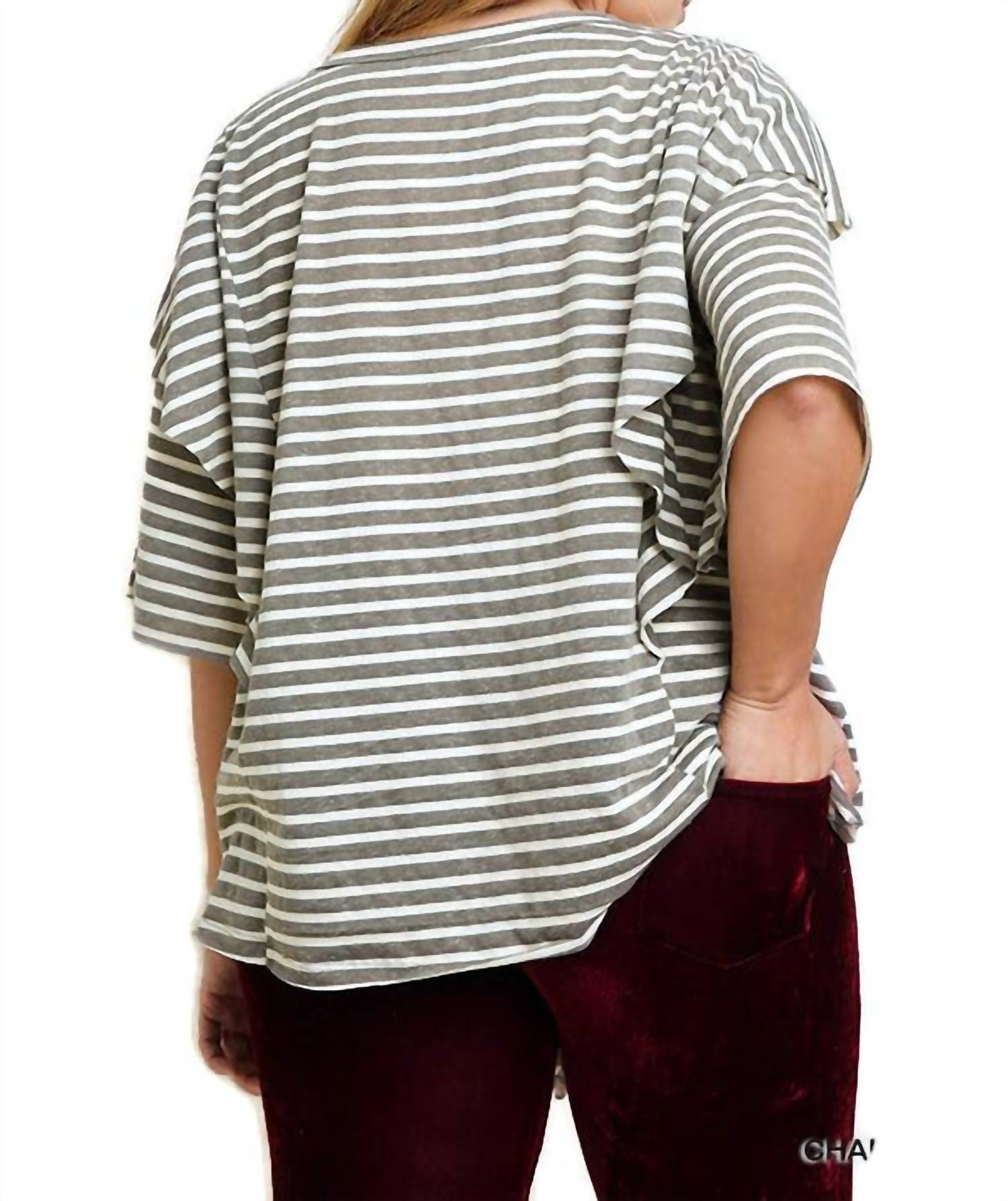 Umgee - Striped Layered Top - Plus