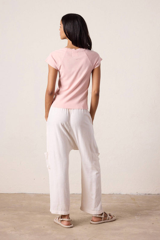 Nsf - Gia Fitted Rib Scoop Neck Tee