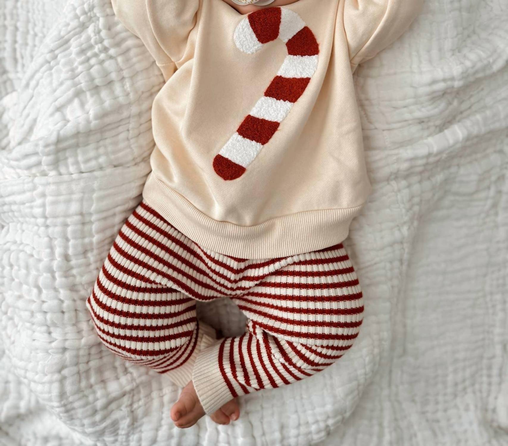 Luna & Luca - Candy Cane Chenille Pullover Set
