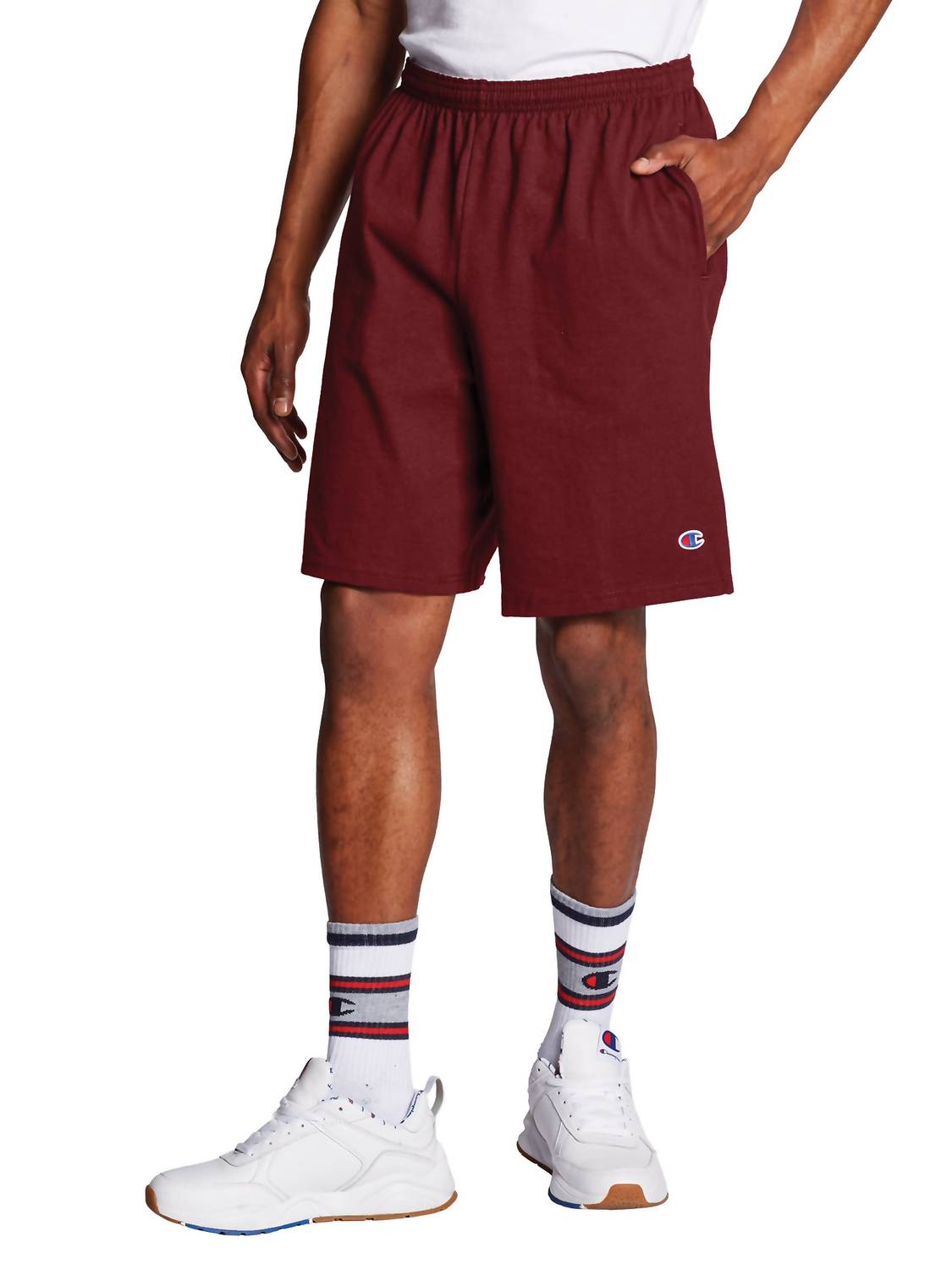 Champion Men's Active Shorts in maroon - men's shorts