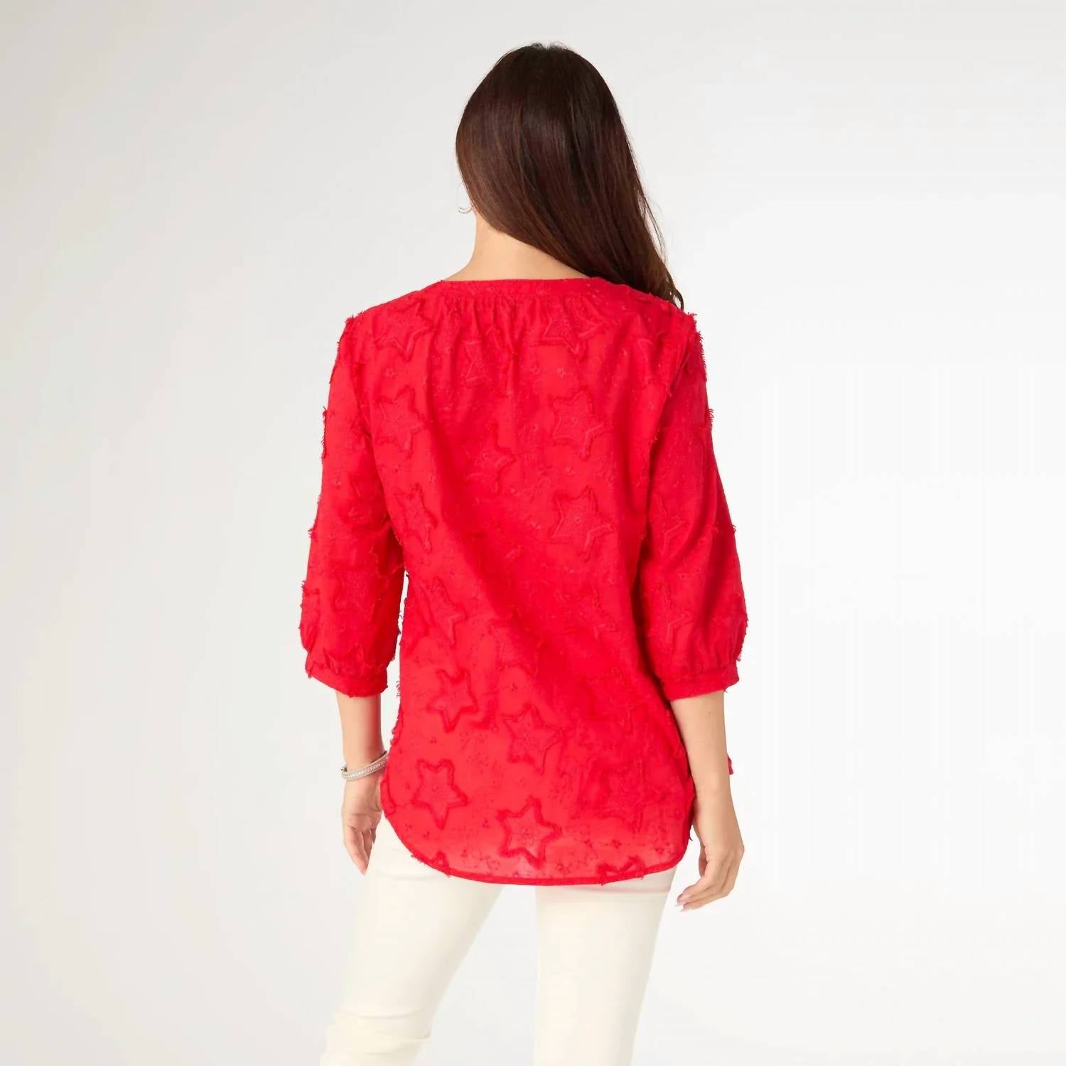Coco + Carmen - Hattie V Neck Top With Embroidered Star