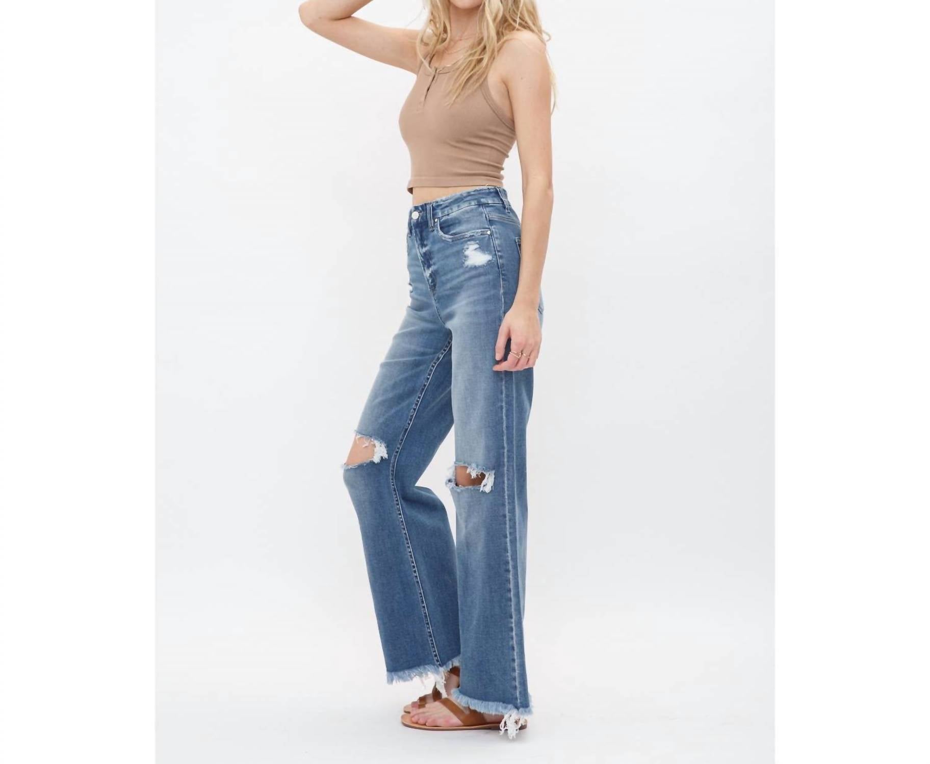 Mica Denim - Dehours High Rise Wide Leg Jeans