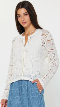 Current Air - Crochet Knit Open Sweater Cardigan